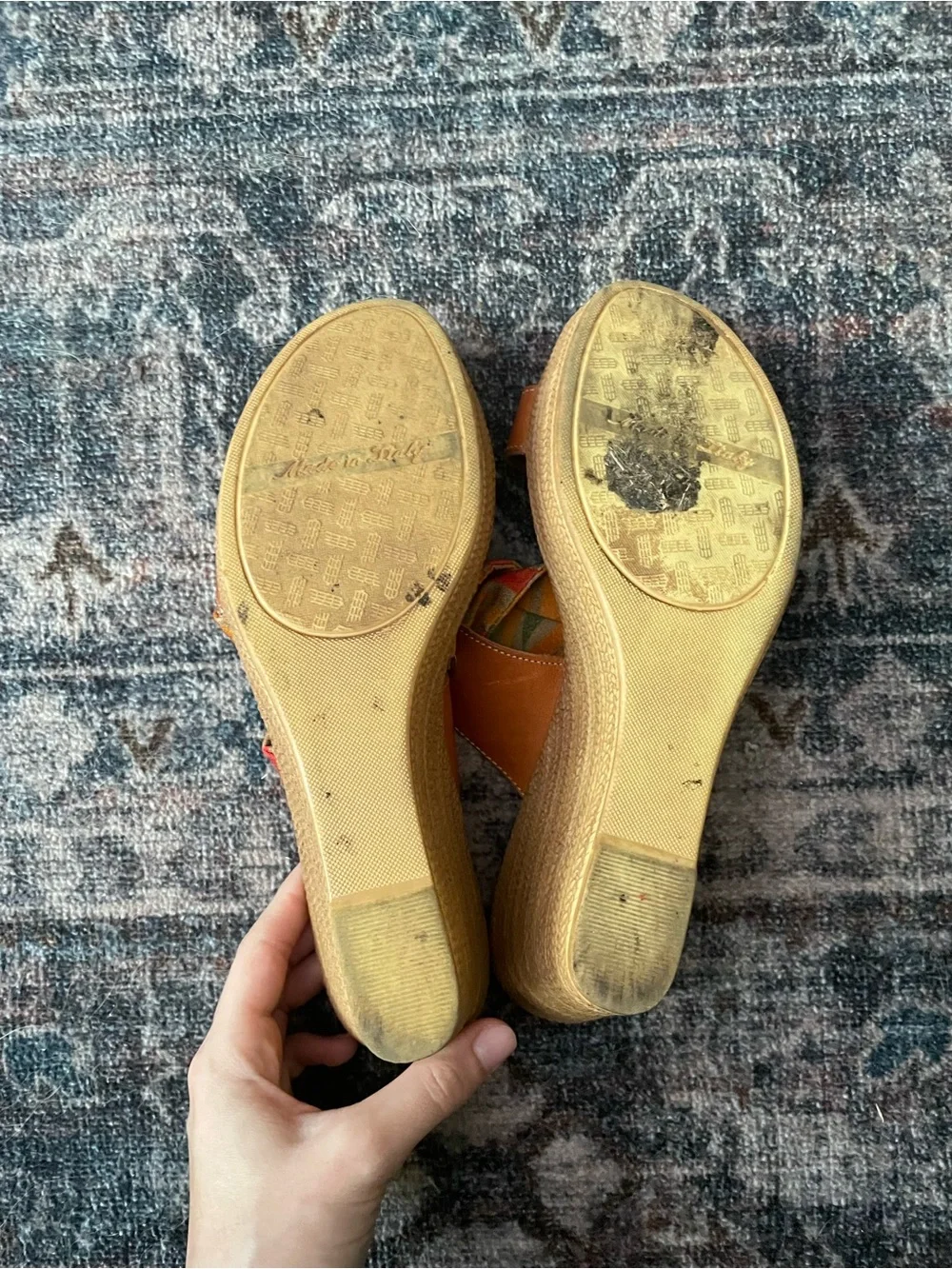 🥭Italian shoemakers wedge sandals🥭